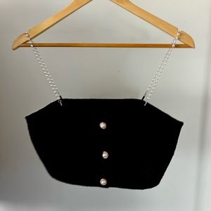 Black tweed top